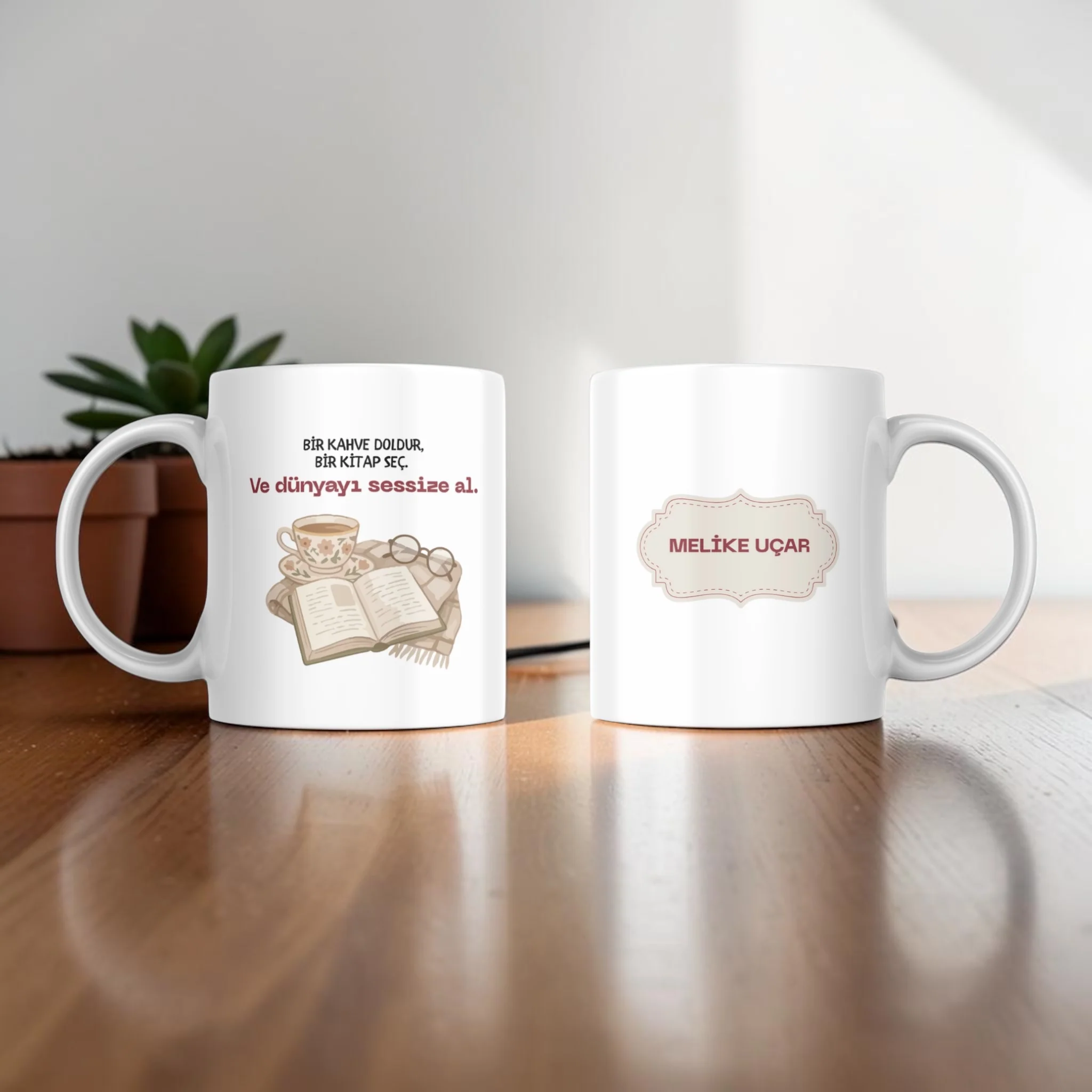 Personalisierter Kaffeebecher aus Keramik – mit Wunsch Namen Kitap Design